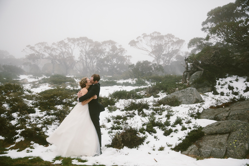 Snowy mountians wedding 