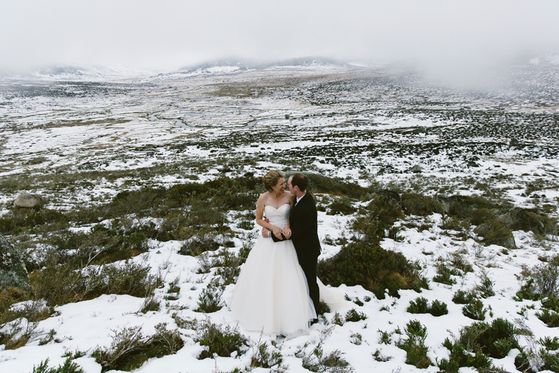 Snowy mountians wedding 