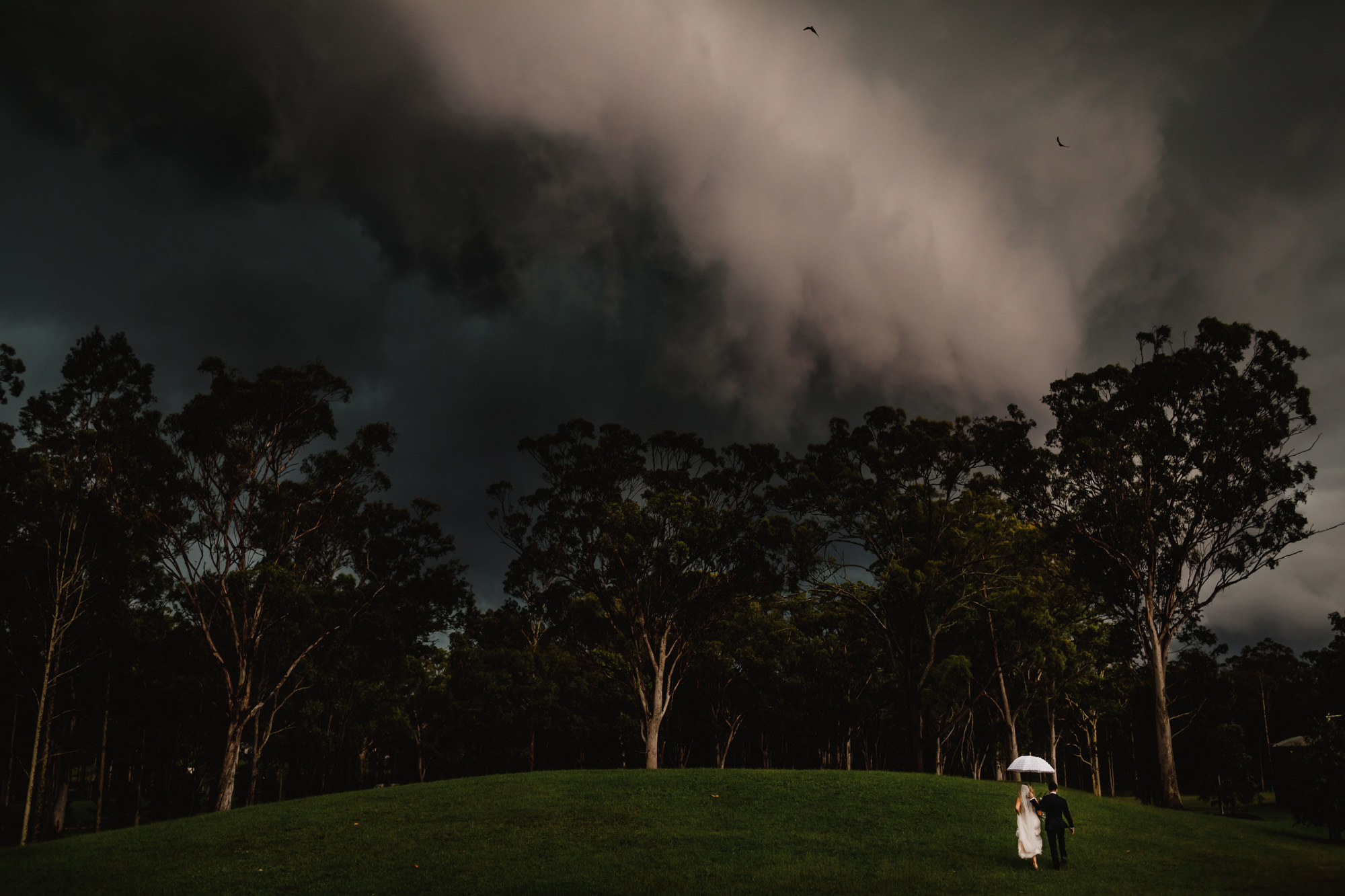 Storm clouds on wedding