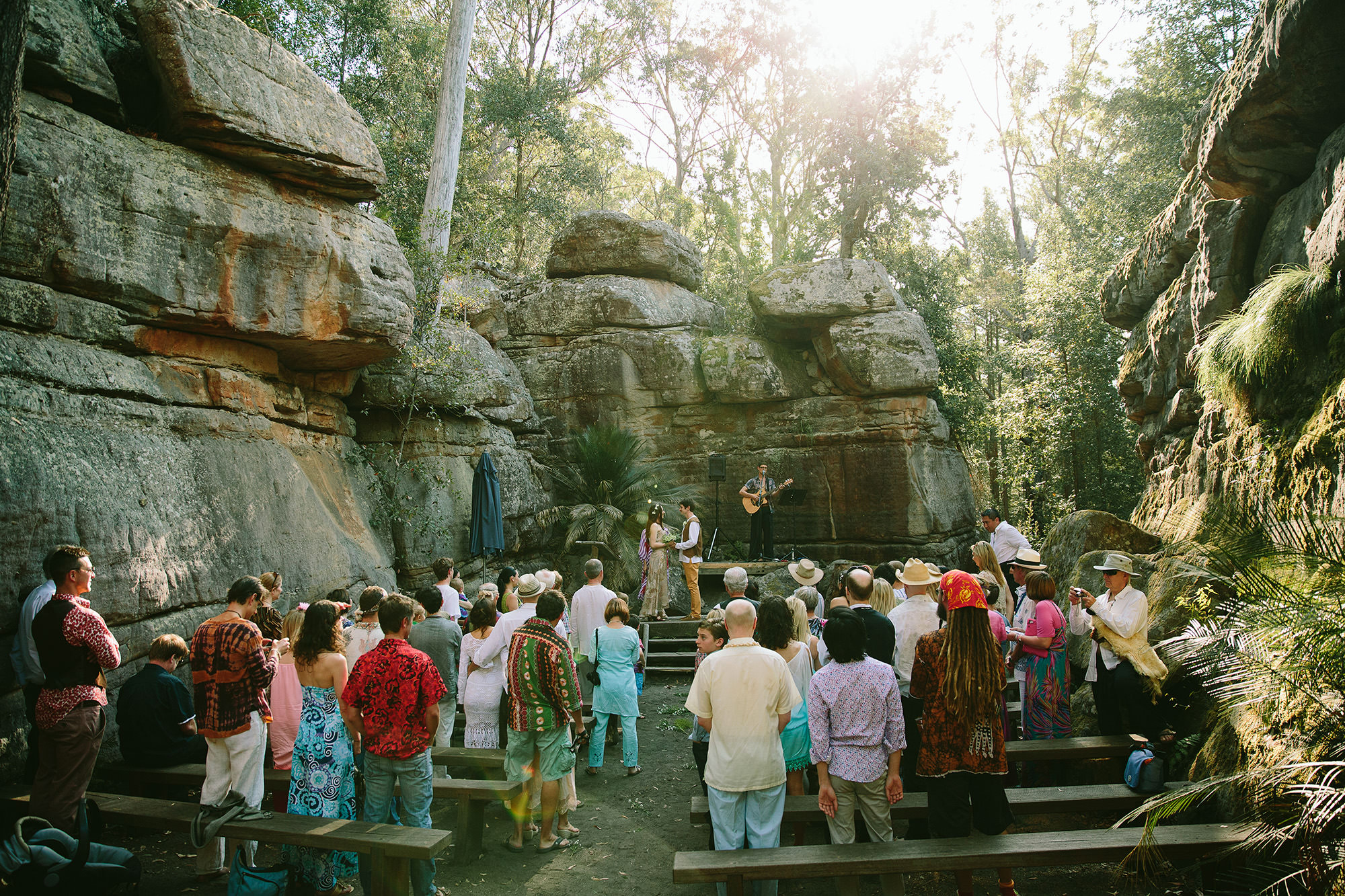Kangaroo Valley Bush Retreat wedding ceremony Rock Cathedral